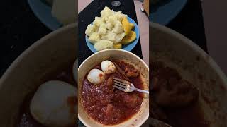 Yam and plantain with beef stew and boiled eggs [upl. by Helbona147]