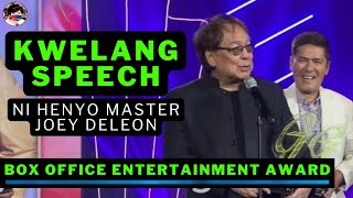 KWELANG SPEECH Ni Sir Joey Deleon Sa 2024 Box Office Entertainment Awards  Eat Bulaga TVJ TV5  IK [upl. by Edmonds]