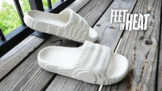 ADIDAS Originals Adilette 22 Slides  Sneaker Unboxing  Review  Sizing  On Feet [upl. by Namwen]