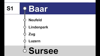 SBB Ansagen » S1 Baar — Rotkreuz — Sursee 2023  SLBahnen [upl. by Akehsal]