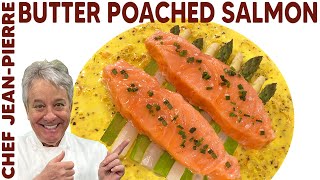 Butter Poached Salmon  Chef JeanPierre [upl. by Ahseal327]