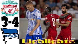 Liverpool vs Hertha Berlin 34 Highlights All Goals Club Friendly 29072021 [upl. by Eboj]