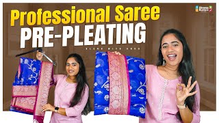 Professional Saree PrePleating  Perfectly Pleated Sarees for Every Occasion 👗✨ [upl. by Creigh334]