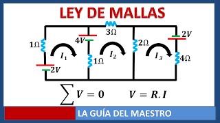 Circuito eléctrico tres mallas Leyes de Kirchhoff [upl. by Rohclem319]