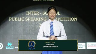 Lalrinhluii Rosebud School  InterSchool Public Speaking Competition [upl. by Canale]