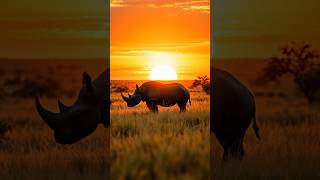 RHINOCEROS VS BUFFALO wildlife viralreels viralvideos [upl. by Abramson]