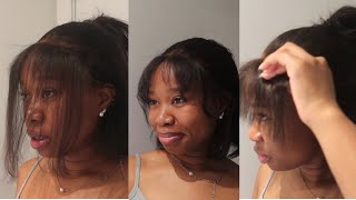 A random Vlog Cutting my hair into bangs DIY [upl. by Lizette195]