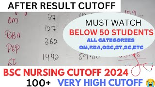 👉BSC NURSING CUTOFF 2024 LOW OR HIGH HIGH RANKS😱cutoff bscnursing jkbopee ranks [upl. by Nivrek]