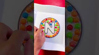 Profile letter “N” satisfyingvideo skittles lettering foryou [upl. by Yahiya]