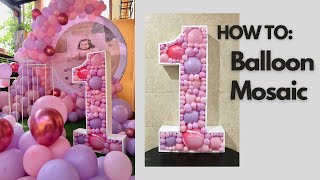 HOW TO MAKE A BALLOON MOSAIC  NUMBER ONE BALLOON STANDEE  BATTY BALLOONS [upl. by Samot]