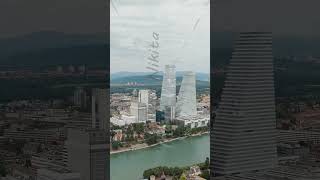 Vertical video Basel Switzerland Skyscrapers Basel is a city on the Rhine River in northweste [upl. by Ogu]