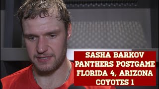 Sasha Barkov Postgame Florida Panthers 4 Arizona Coyotes 1 [upl. by Gayla]