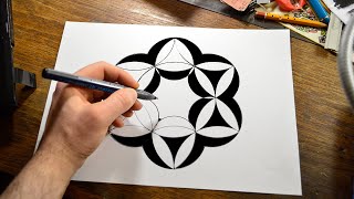 Easy Geometric Pattern Drawing  Simple Geometric Pattern  Real Time Drawing [upl. by Ahsinel]