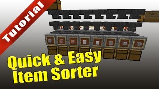 Minecraft  Tutorial Quick amp Easy Item Sorter With Overflow Protection [upl. by Ahseym295]