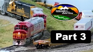 Model Railroad Layout Ops Session Part 3 of 6 with ATSF BN SP amp DampRGW Trains [upl. by Hedvah]