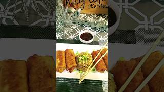 Chinese Take Out at HomeChicken Egg Rollseggrollfriedriceshorts dinnerdinnerideaseasyrecipe [upl. by Teodoor]