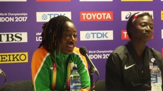 London 2017 Womens 100m Final Post Race Press Conference [upl. by Nohtan]