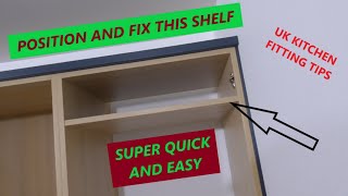 Kitchen fitting UKACCURATELY POSITION AND FIX FRIDGEFREEZER HOUSING TOP SHELF [upl. by Idalina441]