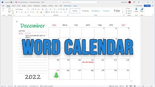 Insert an Editable Calendar to Microsoft Word [upl. by Bently]