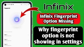 Infinix fingerprint option missing  Fingerprint not showing in settings infinix New Update [upl. by Norward]