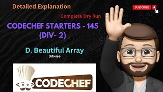 Codechef Starters 145 Div 2  D Beautiful Array  Editorial  Detailed Explanation [upl. by Hastie]