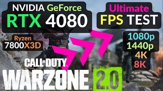 RTX 4080 CoD Warzone 20 ALL SETTINGS TESTED 1080p 1440p 4K 8K [upl. by Haleak]