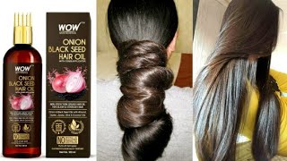 complete hair treatment लंबे और घने बालों के लिए WOW Onion Black Seed Hair Oil With Comb Applicator [upl. by Pontius]