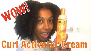 Cantu Curl Activator Cream On Natural Type 4a4b Natural Hair [upl. by Enelear782]