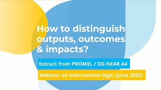 How to distinguish outputs outcomes and impacts [upl. by Harbison497]