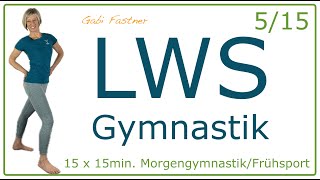 515 🍋 15 min LWS  Gymnastik  schmerzfreier unterer Rücken durch Bewegung  o Geräte im Stehen [upl. by Ecirtnahc]