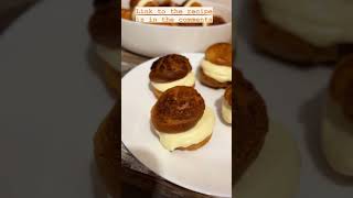 Double Stuffed Cream PuffsChoux A La CremeCraquelin Recipe😱shorts shortsfeed viral reels [upl. by Nuahc]