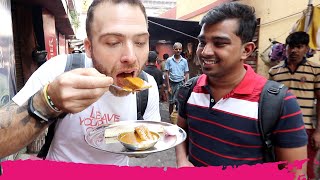 TRADITIONAL Bengali INDIAN STREET FOOD Breakfast Tour of Decker Lane  Kolkata India [upl. by Anhej]