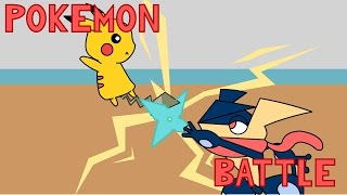 pokemon battle animationpikachu vs greninja [upl. by Virendra]