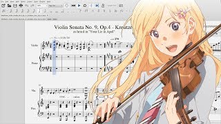 Beethoven Violin Sonata No9 Op 4 quotKreutzerquot Your Lie in April [upl. by Anaerb]