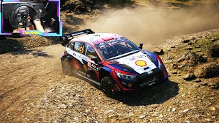 Three Wheels In Greece Hyundai i20 N Rally HYBRID  EA WRC  Steering WheelShifterHandbrake [upl. by Malchy]