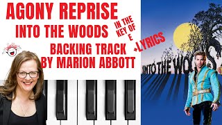 Agony Reprise Into The Woods  Backing Track amp Lyrics 🎹 E [upl. by Adabel]