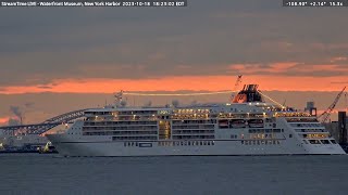 MS Europa 2s New York Harbor Twilight Departure on October 18 2023 [upl. by Cloutman]