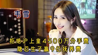 拒绝秦奋4500万分手费，隐忍生子索要9亿抚养费，韦雪如今怎样了 [upl. by Corrianne]