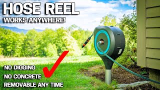 RETRACTABLE HOSE REEL INSTALLS in 1 MINUTE amp Doesnt TIP by Gardena [upl. by Squier549]