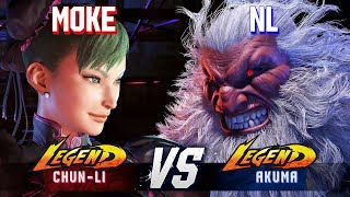 SF6 ▰ MOKE ChunLi vs NL Akuma ▰ High Level Gameplay [upl. by Eira286]