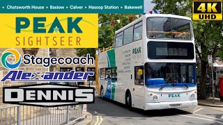 Stagecoach Peak District OpenTop Sightseer Chatsworth House to Bakewell ALX400 Dennis Trident [upl. by Barbur]