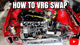 Exact breakdown on how to swap a vr6 engine in a Volkswagen mk2 [upl. by Gertrudis]