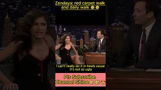 Zendaya red carpet walk and daily walk🤣🤣zendaya funnyshorts zendayacoleman jimmy celebrity [upl. by Htiel]