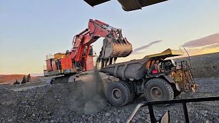 Hitachi EX 5600 and Hitachi EX 3600 Loading Cat 793 amp Cat 789  Massive Machine [upl. by Dhiman]