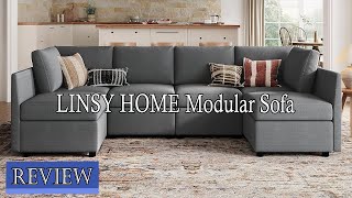 LINSY HOME Modular Sofa Review  Sectional Couch U Shaped Sofa with Storage [upl. by Holmann909]