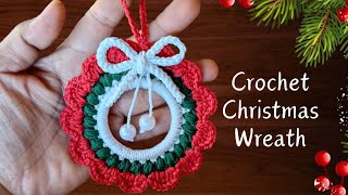 💯 Easy Way to Crochet a Christmas Wreath for Beginners‼️Crochet Tutorial [upl. by Relluf]