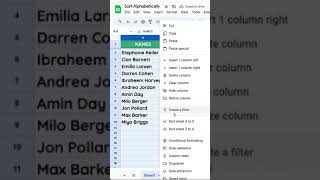 How to sort google sheets alphabetically googlesheets [upl. by Robbie]