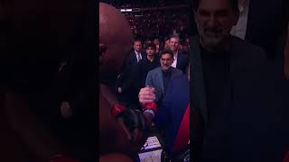 After an INCREDIBLE performance Jon Jones celebrates with PresidentElect Donald Trump 🇺🇸🐐 [upl. by Saihtam]