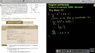 6 11 Applications of Differentiation Tangents and Normals part 1 [upl. by Carisa]