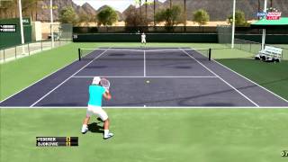 Tennis Elbow 2012  Federer vs Djokovic Practice Point Play [upl. by Airdnax]